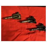 (3) Vintage SR-71 USAF Diecast Fighter Jets