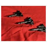 (3) Vintage SR-71 USAF Diecast Fighter Jets