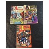(3) Assorted Vintage A-TEAM Comic Books Lot -  1st