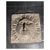 Vintage Stone Sun Face Decor