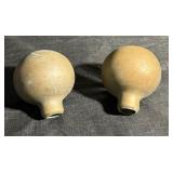 (2) Antique Brass Balls - Threaded