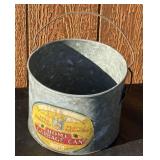 Vintage Galvanized Bale Home Garbage Can