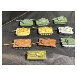 Vintage Assorted Diecast Army Tanks Lot