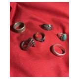 (6) Vintage Sterling Silver Jewelry Rings Lot