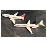 (2) Vintage Ertl TWA & CONTINENTAL Airlines Jets