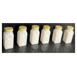 Vintage Griffith Milk Glass Art Deco Spice Jars