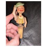 Antique Hand Carved Folk Art Mechanical Cork