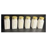 Vintage Griffith Milk Glass Art Deco Spice Jars