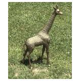Vintage Large Brass Giraffe Statue - 23 In. Tall