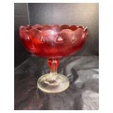 Indiana Glass Tear Drop Pedestal Fruit Bowl