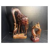 Assorted Hand Carved Wooden Giraffe Lot