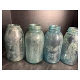 (4) Half-Gallon Blue Ball Jars Lot