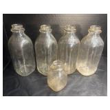 (5) M.B.S. Embossed Milk Bottles - Indianapolis