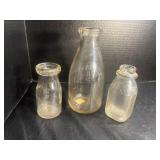 (3) M.B.S. Embossed Milk Bottles - Indianapolis