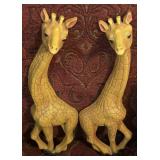 1977 Homeco 3D Giraffes Wall Hangers Plastic Decor