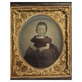 Antique Rosy Cheek Girl Tintype Photo