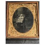 Antique Baby in Carriage Tintype Photo