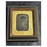 Antique Girl in Hat Wall Tintype Photo