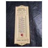 Vintage Moore Coal Advertising Thermometer