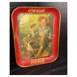 ORIGINAL Vintage 1931 Coca Cola Boy Fishing Tray