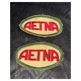 (2) Vintage AETNA Gas Station Patches - Louisville