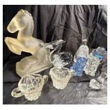 Vintage Glass Figures Lot / Sugar N Creamer Set