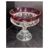 Vintage Kings Crown Indiana Glass Pedestal Bowl