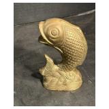 Vintage Solid Brass Fish Paperweight