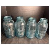 (4) Half-Gallon Blue Ball Jars Lot