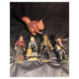 Vintage Cast Iron Amish / Squirrel Lot