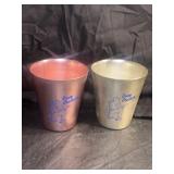 (2) Vintage Chrome Davy Crockett Cups