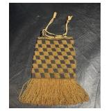 Vintage Art Deco Gold Checkered Beaded Ladies Bag