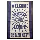 Original NOS 1920ï¿½s Odd Fellows Cloth Banner