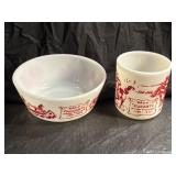Vintage Davy Crockett Indian War Cup / Bowl Set
