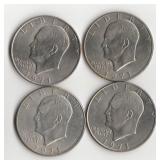 Four 1971 Eisenhower Dollar Coins