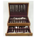 Vintage 65 Pc Damask Rose Sterling Silver Flatware