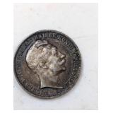 German Silver 1910Wilhelm II 3 Mark Coin