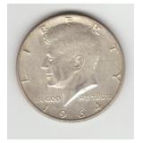 1964D US Silver Kennedy Half Dollar Coin