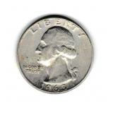 1963D US Silver Washington Quarter