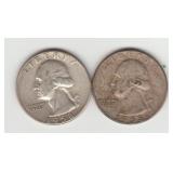 US 1958 &1958D Silver  Washington Quarters