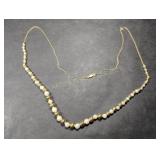 14k Beaded Necklace with Pearls