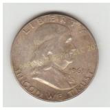 1961 US Silver Franklin Half Dollar Coin
