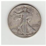 1942 US Silver Liberty Walking Half Dollar