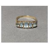 9K Yellow Gold Aquamarine and Diamond Ring