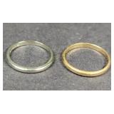 (2) 14K Gold 2mm Bands