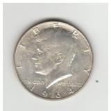 1964D US Silver Kennedy Half Dollar Coin