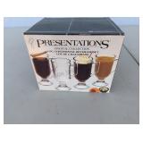 Four Vintage INDIANA GLASS Crystal Latte Mugs