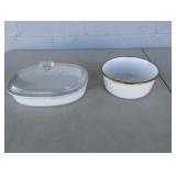 Two Vintage CORNING WARE Glass Pans