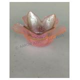 Vintage Pink Art Glass Candle Holder