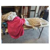 Assorted Vintage Linens & Blankets